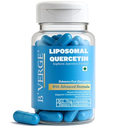 Image of B'VERGE Liposomal Quercetin 100mg - Premium Antioxidant Support for Respiratory, Heart & Joint Health - Vegan, Non-GMO Capsules - 30 Capsules (Microbial & Heavy Metal Tested)