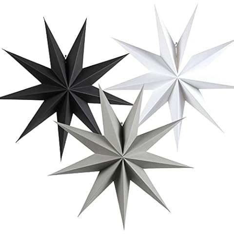 FINGOOO 9 Pointed Paper Star Decorations Cover