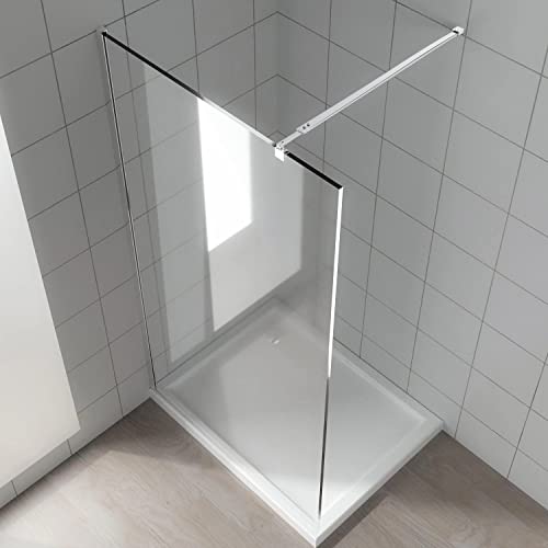 Polished Silver Stainless Steel Wall-To-Glass Bathroom Shower Support Bar Arm For 5/16" 3/8" Thick Glass Door, 47 Inch Fixed Supporting Rod For Frameless Glass Panel #TOP5