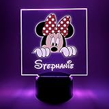 Mirror Mania Store Princess Night Light Up LED Desk Table Desk Lamp Personalized Free Engraved Made to Order, Home Girls Room Decor, 16 Bright Color Options with Remote, A Must Have!