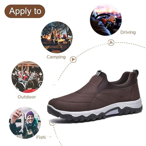 Men's Comfortable Breathable Orthopedic Leather Walking Hiking Shoes,Enjerr Orthopedic Shoes Men,Men's Slip-on Orthopedi c Non-Slip Walking Loafers for Elderly2
