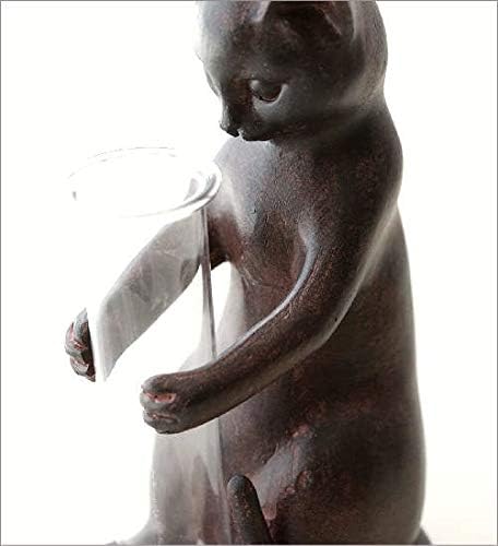 Amazon 一輪挿し 花瓶 猫 置物 かわいい インテリアオブジェ 試験管 ガラス 花器 フラワーベース ペン立て ネコの一輪挿し Sik1797 置物 オブジェ オンライン通販