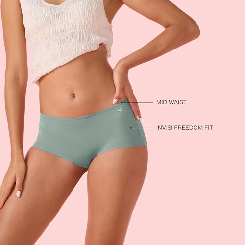 Image of Enamor Innovations Invisi, All Day Comfort, Mid Waist Boyshorts Panty for Women - No Visible Panty Lines, Breathable, Sweat Wicking, Free Cut, Full Coverage - PS40