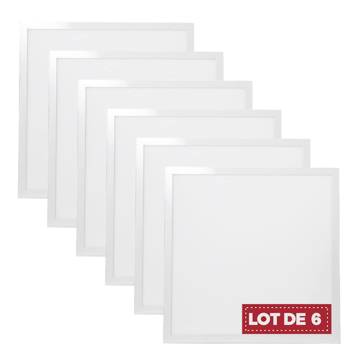 Panneau LED 60x60 Ultra Slim 40W BLANC Froid 6000K, l'éclairage No Flicker, Pack de 6