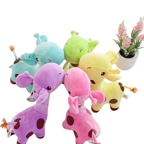 Girafa Bichinho de Pelúcia 18cm Brinquedo Pet para Cachorro e Gato Sem Apito e com Ventosa (ROSA)