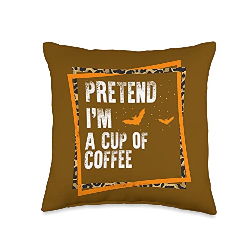 Cup Of Coffee Tees by NewNow Co. Pretend I'm A Cup of Coffee Easy Lazy Halloween Costume Part Throw Pillow, 16x16, Multicolor