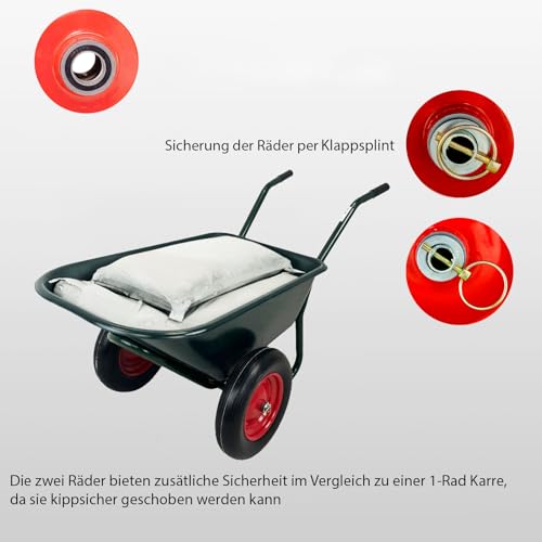Schubkarre Trutzholm 2-Rad Garten Schiebkarre 100 Liter 160 kg Tragkraft