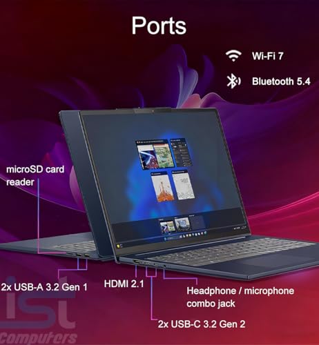 Image of Lenovo Slim 5 Touchscreen Laptop (16 inch FHD+, AMD Ryzen AI 5 340 (>i7-1355U), 16GB DDR5, 512GB SSD) Copilot+ PC for Business, Home, IR Webcam, Backlit, 11-Hr Battery Life, IST hub, Wi-Fi 7, Win 11 Home
