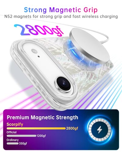 Coque iPhone 17 Air MagSafe en nacre véritable luxe