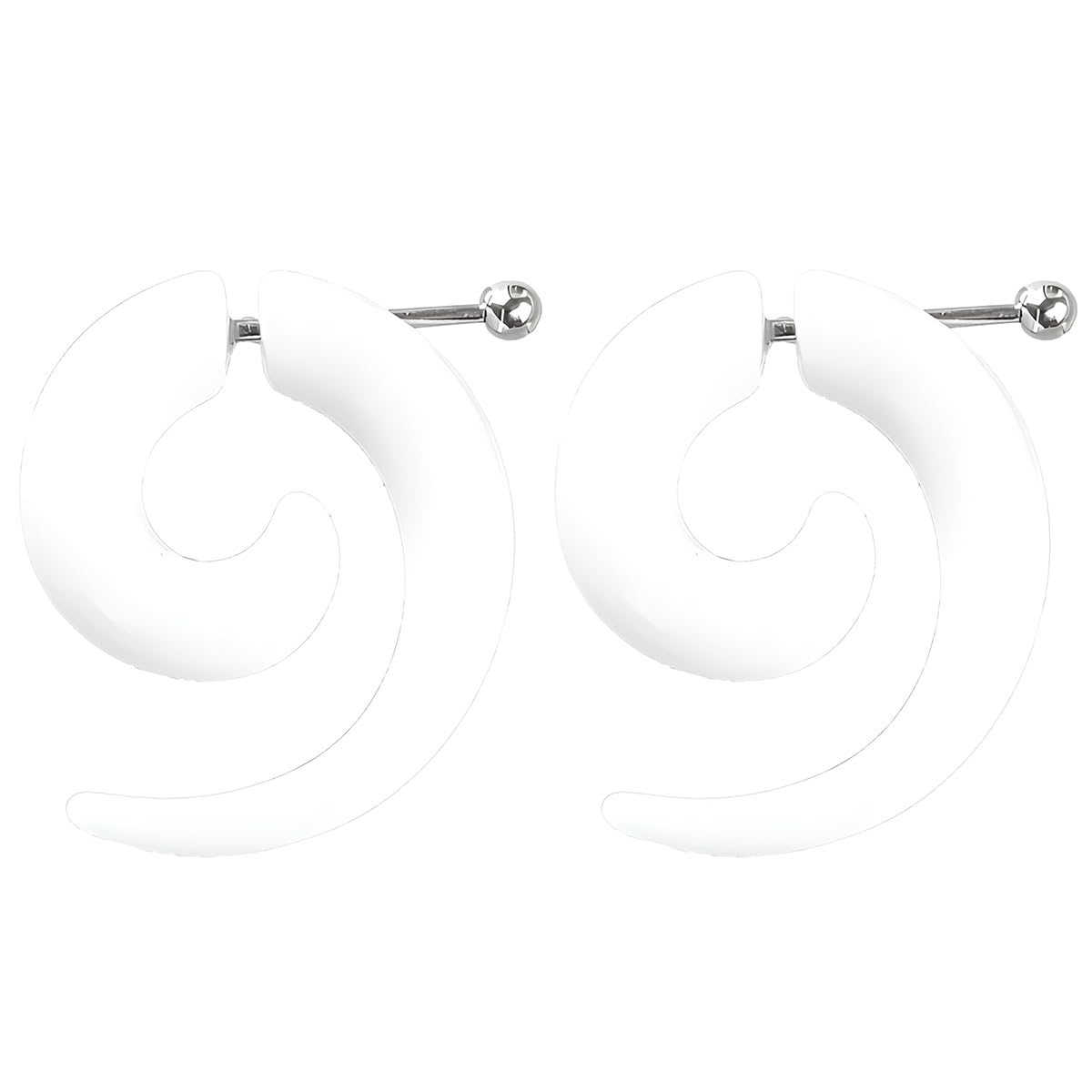 1 Pair 3 mm(8 G) Black Acrylic Swirl Spiral Tribal Fake Tapers Gauge Stretcher Gauges Expander Gage Stretching Kit Ear Tunnels Earrings Plugs Set Body Piercing Jewelry Women Men