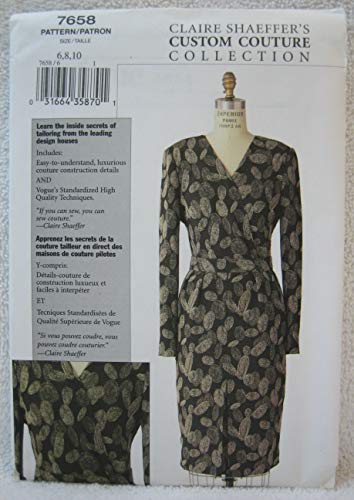 Vogue Pattern 7658 by Claire Shaeffer - Misses' Dress and Belt (Size 6, 8, 10) Custom Couture Collection