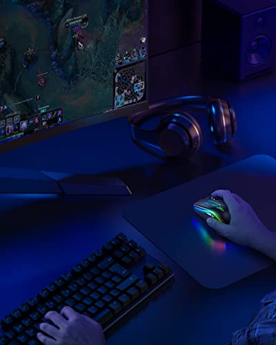 Tecurs Wireless Gaming Mouse - Wireless Mouse Gaming For Pc, Rgb Gaming Mice, 4800 Dpi Optical Sensor, Mouse Gaming Wireless, Mouse Rechargeable, Pc Mouse Gamer, Gaming Accessories, Black #TOP6