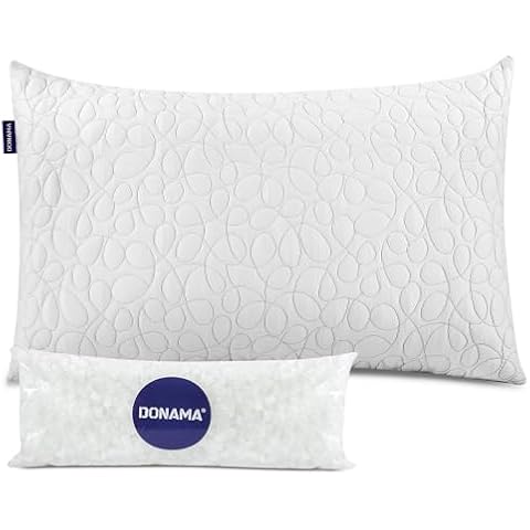 DONAMA Adjustable Bed Pillows for Sleeping, Shredded Memory Foam Pillows with 200g Extra Filling, Breathable Back Stomach and Side Sleeper Pillow with Washable Pillowcase-King Size (20"x 36") Cover