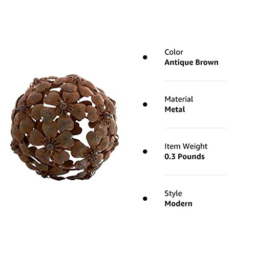 Metal Decorative Sphere For Home Decor - Antique Brown, Hand Painted, Modern Decorative Balls For Living Room, Bedroom, Kitchen, Bathroom, Office - Table Decorative Orbs For Сenterpiece #TOP1