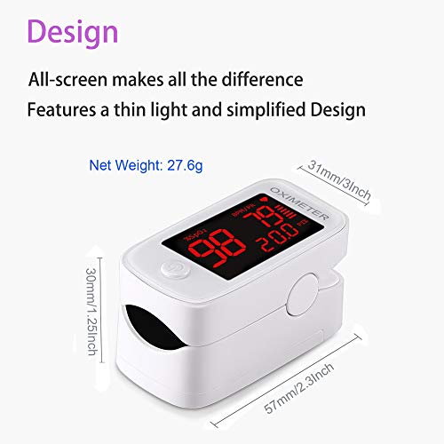 Alician Home Fingertip Pulse Oximeter Digital Fitness LED Blood Oxygen Meter SPO2 Functional Oxygen Saturation