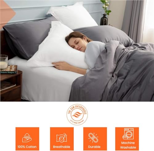 The3amenterprises King Size Pillow Shams Cover White Solid 20x36 (Set of 2) by The3amenterprise - Used condition - Image 5