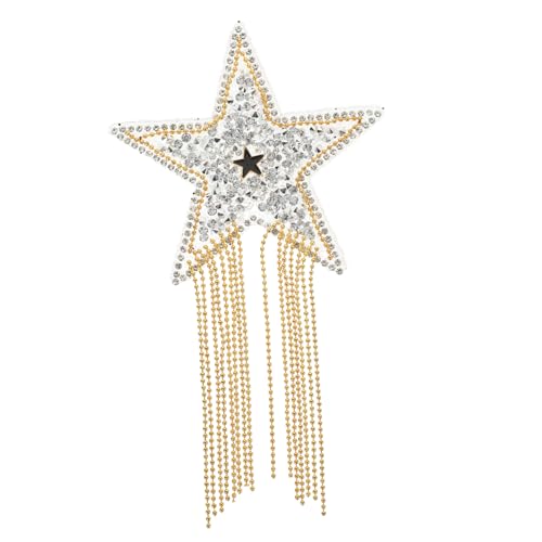 DIYEAH 2 Peças Adesivo De Pano Estrela De Cinco Pontas Vestidos Da Moda Roupa De Franja Vestido Arco