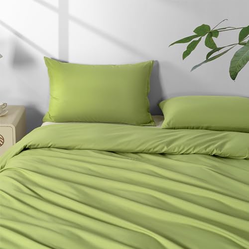 Image of 2 Pack Microfiber Zipper Pillowcases, Soft Comfortable Not Shrink Olive Green Pillow Case, Standard Pillow Cases Set of 2 (20x26 Inches)