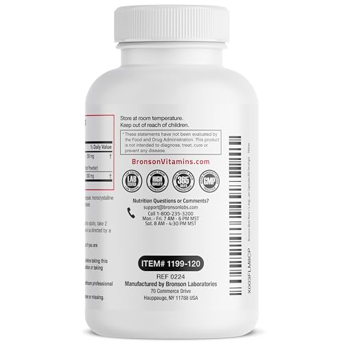 Bronson 1199-120 Beet Root + L-Arginine 2000 Mg Nitric Oxide Production- Non-Gmo, 120 Vegetarian Capsules thumb #6
