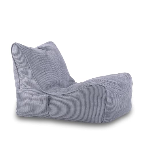 Ecopuf Flavio - Sofá Chaise Longue de Terciopelo cálido con Bolsillo y asa, Acolchado (Hielo SZ4)