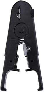 Adjustable Stripping and Cutting Tool] for Round and Flat Network Ethernet Coaxial and UTP/TV Telephone Cables Stripper Cutter-Black