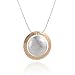 Stera Jewelry Silver & 14k Gold Filled Hand Hammered Circle and Disc Pendant Necklace, 18 + 4 Inches
