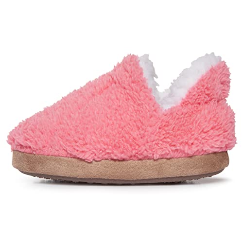 Lucky Brand Toddler Girls Sherpa Bedroom Slippers, Non Slip A-line House Shoes, Little Kids Comfy Indoor Slipper, Sizes…