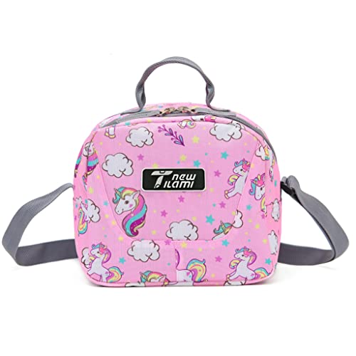 Lunch Bag for Kids, NEW TILAMI Durable Boys Girls Lunch Bag with Shoulder Stripe Insulated Kids Lunch Bag for Travel Camping School Unicorn Lunch Bag