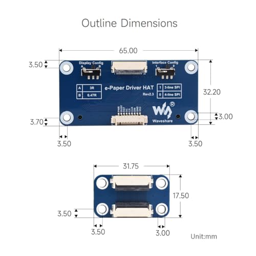 Waveshare Universal e-Paper Driver HAT Supports Various SPI E-Paper Raw Panels Compatible with Raspberry Pi and Jetson Nano