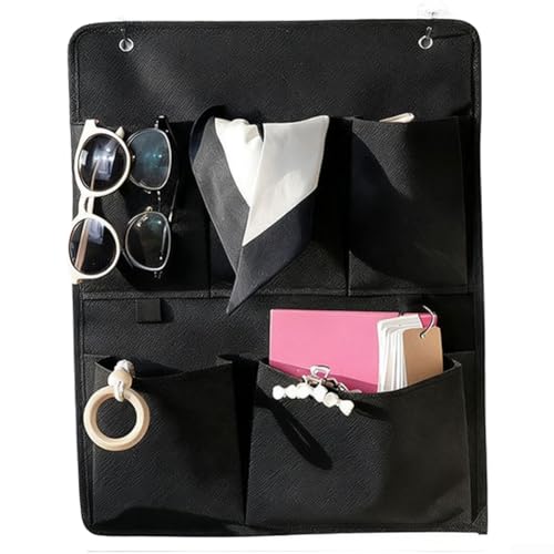 Bolsa organizadora de almacenamiento colgante para colgar en la pared para llaves, cosméticos y joyas, tela no tejida, ahorro de espacio en puerta o pared (E)
