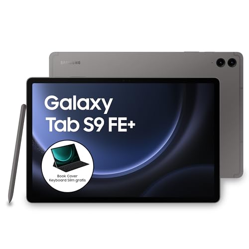 Samsung Galaxy Tab S9 FE+ - Tablet Android, Pantalla de 12,4 Pulgadas, 128 GB de Memoria, con lápiz (S Pen), batería de Larga duración, WiFi, Color Gris, Incluye garantía de 36 Meses [Exclusivo en