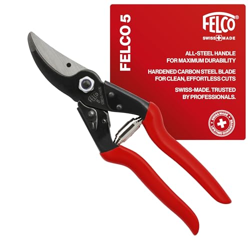 Felco F5 Pruning Shears – 8.9' All Steel Large Swiss-Made Garden Clippers| Hand Pruners for Garden & Landscape | Garden Tool Cutter with Precision Bypass Blade, Forged Aluminum Body, Replaceable Parts