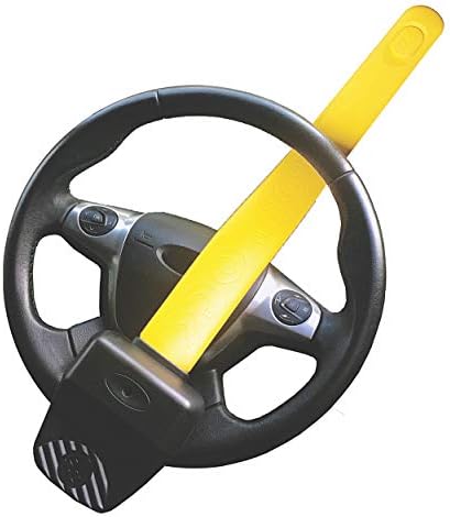 Stoplock HG 134-66 bariera na kierownicy, 4 x 4, do samochodów osobowych, zabezpieczenie przed kradzieżą z kluczem, żółto-szare, 1 sztuka