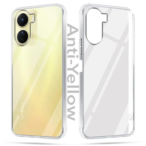 Image of Jkobi Lifetime Anti-Yellow Clear Back Cover Case for Vivo Y16 (Sleek Hard Crystal | Shockproof and Camera Protection)