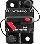 Car Circuit Breaker with Manual Reset, 12V-48V DC Automatic Switch Audio System Overload Protection with Fuse, Car Accessories Universal for Trolling Motor Rv Marine Boat Truck Vehicles (60A)