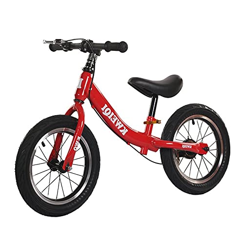 ペダルなし自転車 ラージバランストレーニングバイク 16インチ/ 14インチエアタイヤ付き、最大荷重50kg、ビッグチャイルドアーリーライダーズ自転車、フットレスト&ブレーキデザイン、赤 (Size : 14 Inch)