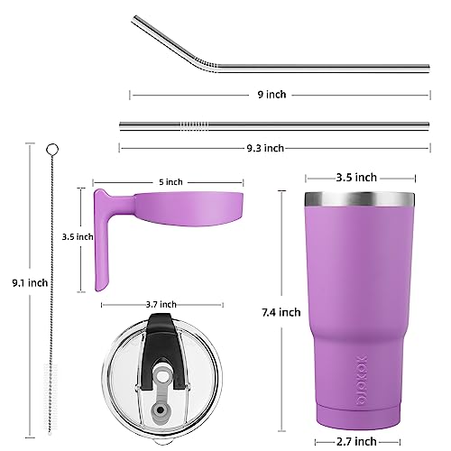 Image of BJPKPK 20 oz Tumbler with Handle & Straw, Insulated Stainless Steel Mug