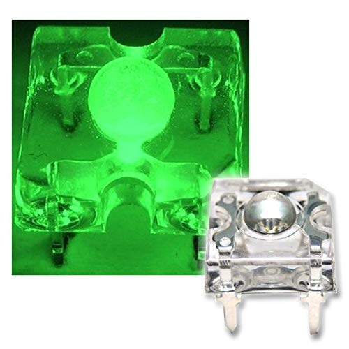 10 Stück SuperFlux (Piranha) LEDs Grün – 3mm, 2.8-3.6V, Breiter 70° Abstrahlwinkel, 4-Pin