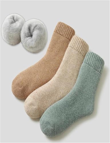 3 Pairs Women's Wool Socks - Thick, Warm & Comfortable Winter Socks2