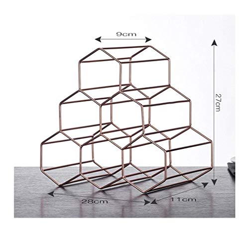 Soporte para 6 botellas de vino metálico portátil miniatura 2