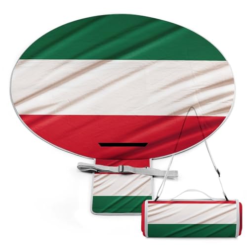 SKTNBM Picnic Blankets,Italy Flag Print Picnic Mat,Portable Picnic Blanket,Foldable Compact Beach Blanket for Camping,Park,Travel