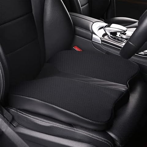 LARROUS Car Seat Cushion - Comfort Memory Foam Seat Cushion for Car Seat Driver, Tailbone (Coccyx) Pain Relief Pad, Car Seat Cushions for Driving, Office Chair Cushion (Black) Cover