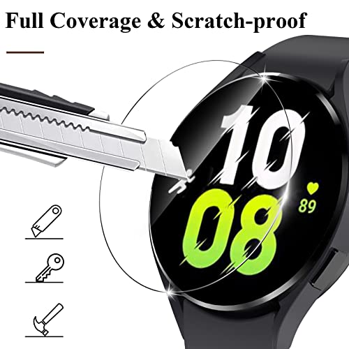Ewuonu [3 Pack] Tempered Glass Screen Protector Compatible With Samsung Galaxy Watch 5/Galaxy Watch 4 44Mm, Hd Clear Waterproof Screen Protector For Galaxy Watch 5/4 Smartwatch [Anti-Scratch] #TOP3