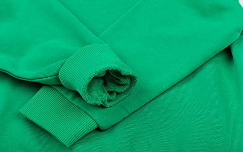 Littlespring Green Sweatshirt For Boys Cute Sweatshirts 5T Basic Crewneck Sweatshirts For Little Girl Clothes Jersey Pullover Plain Cotton #TOP5
