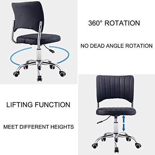 Chaise de bureau sans accoudoir pivotante 360 degrés compacte - 4