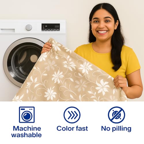 Image of Danip 100% Cotton Reversible AC Dohar Blanket, Throw - Printed Soft, Skin-Friendly, Lightweight & Ideal for All-Weather - 3 Layered Single Bed Dohar for AC Rooms (56 x 88 Inches) - White & LBrown
