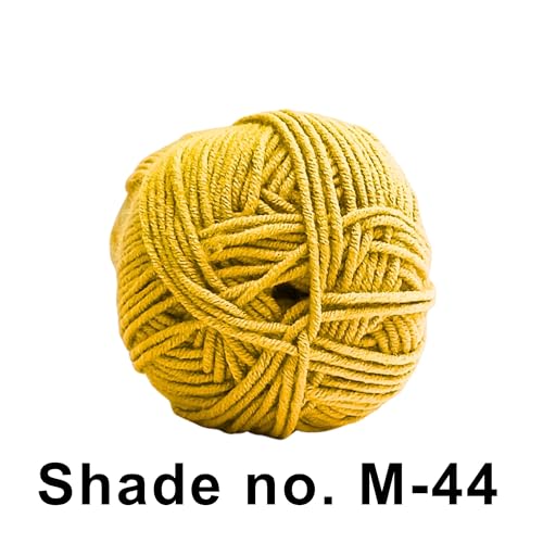 Image of VCR 4ply Mustard Yarn, 100 Grams Hank, 190 Meters Length, Acrylic Ball for Crochet and Knitting, Soft Crosia Threads, Pack of 1 Yarn, Suitable for DIY Crafts