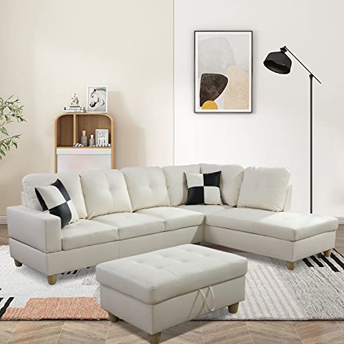 GEBADOL Lifestyle Furniture Sectional Sofa Set Faux Leathe