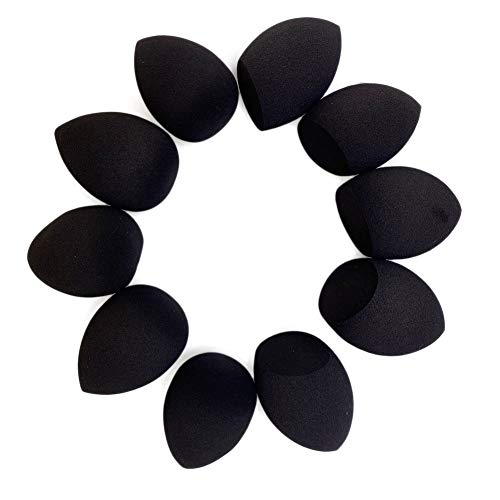 10 Pcs Makeup Sponge,Beauty Blender Set for Liquid, Cream, and Powder, Latex Free and Vegan Foundation Make up Sponges(Black)