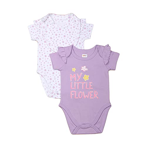 Image of Karrot by Shoppers Stop Printed Cotton Round Neck Infant Girl's Rompers Set